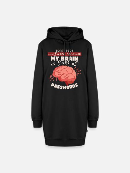 Passwörter Passwort vergessen Computer-Nerd Spruch - Hoodie-Kleid - Schwarz