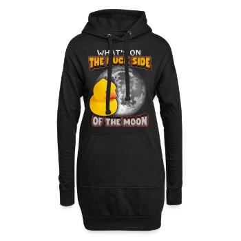 Comic Ente, Gummiente lustiger Spruch mit Mond - Hoodie-Kleid - Schwarz - Vorne