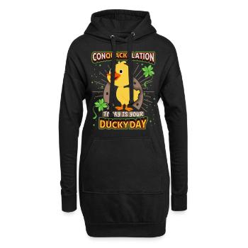 Comic Ente, lustiger Spruch, Pun - Hoodie-Kleid - Schwarz - Vorne