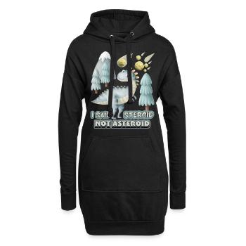 Drôle de dinosaure 3D, disant avec un astéroïde - Sweat-shirt à capuche long Femme - noir - Devant