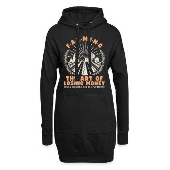 Agriculteur, agriculteur, ferme, dicton sarcastique - Sweat-shirt à capuche long Femme - noir - Devant