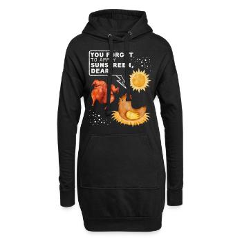 Lustiger Hühner Spruch, Huhn Witz Sonnenbaden - Hoodie-Kleid - Schwarz - Vorne