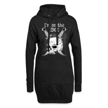 Drôle de crâne, crâne avec poignard, disant - Sweat-shirt à capuche long Femme - noir - Devant