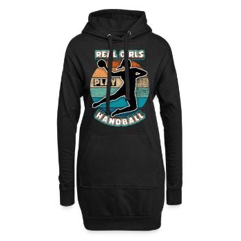 Handball Handballspielerin Sport Spruch Regenbogen - Hoodie-Kleid - Schwarz - Vorne