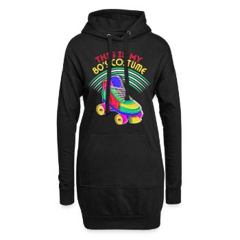 80er Jahre Rollschuhe, Rollschuhlaufen, Spruch - Hoodie-Kleid - Schwarz - Vorne