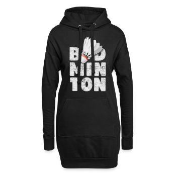 Federball, Federballspiel, Badminton Game, Spruch - Hoodie-Kleid - Schwarz - Vorne