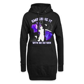 badminton, joueur de badminton, dicton de badminton - Sweat-shirt à capuche long Femme - noir - Devant