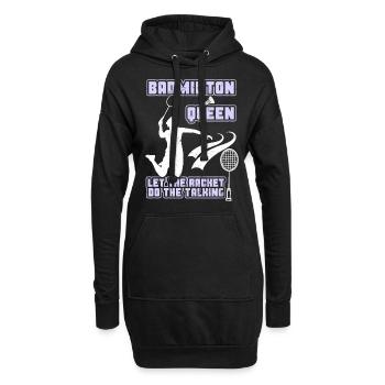 Joueur de badminton de badminton, reine du badminton - Sweat-shirt à capuche long Femme - noir - Devant
