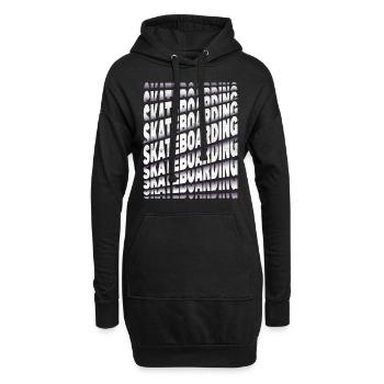 Skateboarding Skate Skater Skateboard Sk8 Schrift - Hoodie-Kleid - Schwarz - Vorne