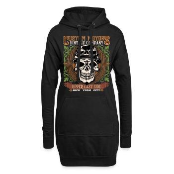 Crâne de motocycliste, crâne, motard Dicton - Sweat-shirt à capuche long Femme - noir - Devant