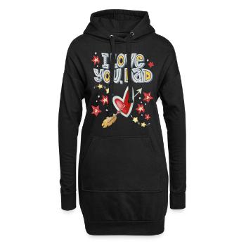 Père, fête des pères, papa-papa, papa-papa disant - Sweat-shirt à capuche long Femme - noir - Devant