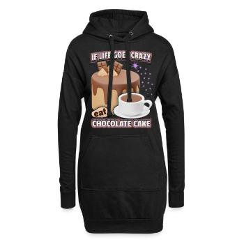 Gâteau au chocolat, chocolat, 3d drôle de dicton - Sweat-shirt à capuche long Femme - noir - Devant