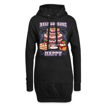 Kuchen backen, Torte backen, lustiger Spruch - Hoodie-Kleid - Schwarz - Vorne