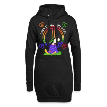 Frieden-Symbol, Friedenszeichen mit Vulkan, Pun - Hoodie-Kleid - Schwarz - Vorne