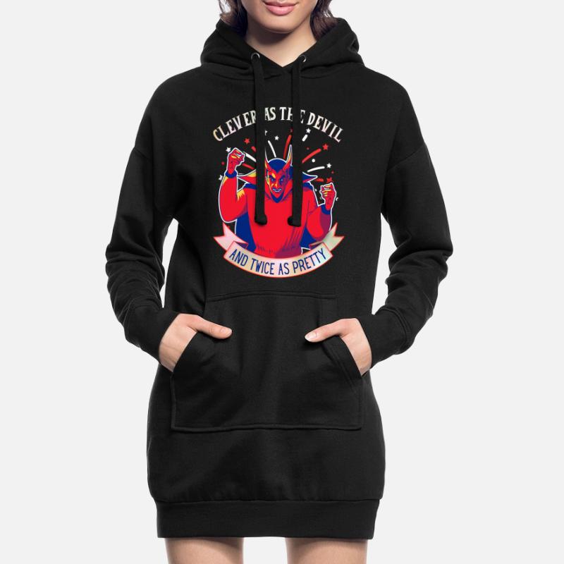 Devil-Devil drôle de dicton, style comique Sweat-shirt à capuche long Femme