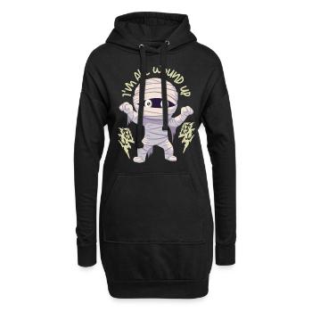 Cartoon Mumie, lustige Mumie, Spruch - Hoodie-Kleid - Schwarz - Vorne