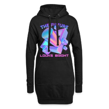 Futuristische Form Zukunfts-Design lustiger Spruch - Hoodie-Kleid - Schwarz - Vorne