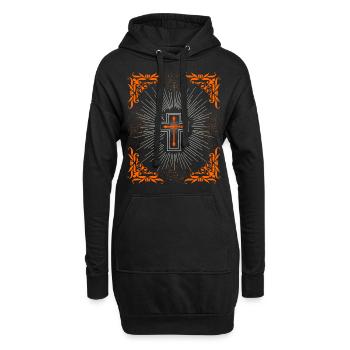 Kreuz Christi, Jesus Christus Barock Ornament - Hoodie-Kleid - Schwarz - Vorne