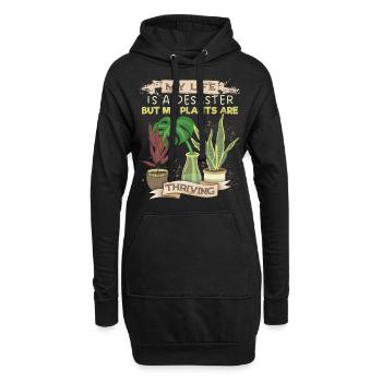 Plant-Daddy Plant-Mommy, lustiger Pflanzen Spruch - Hoodie-Kleid - Schwarz - Vorne
