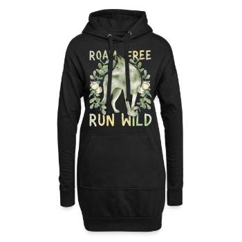 Grauer-Wolf Canis Lupus Positive-Movitation Spruch - Hoodie-Kleid - Schwarz - Vorne