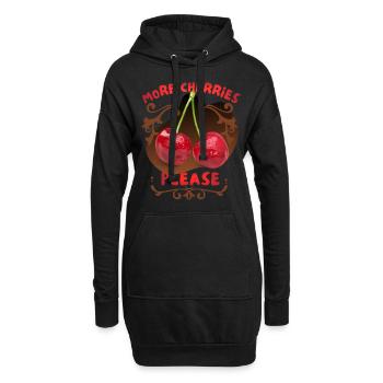 Kirsche Cherry-Fruit lustiger Spruch More-Cherries - Hoodie-Kleid - Schwarz - Vorne