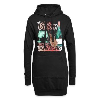 Rotwein lustiger Spruch, Redwine Beaujolais - Hoodie-Kleid - Schwarz - Vorne