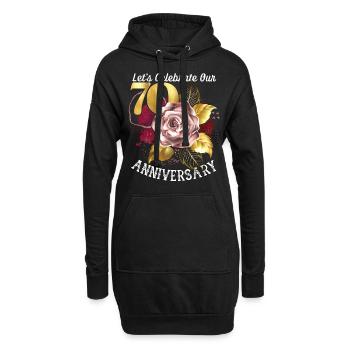 70e anniversaire, célébration d’anniversaire, anniversaire de mariage - Sweat-shirt à capuche long Femme - noir - Devant