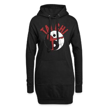 Arts martiaux de Tai Chi Dire artiste martial de Qigong - Sweat-shirt à capuche long Femme - noir - Devant