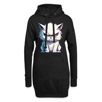 Katze Mürrisch Grantig Griesgrämig Miau Lustig - Hoodie-Kleid - Schwarz - Vorne