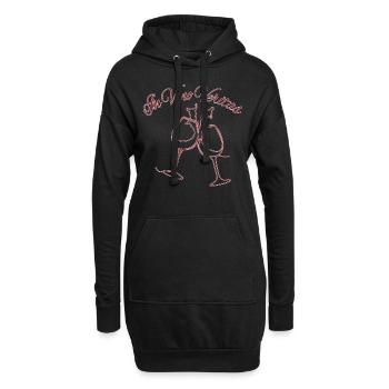 In Vino Veritas Sketched - Hoodie-Kleid - Schwarz - Vorne