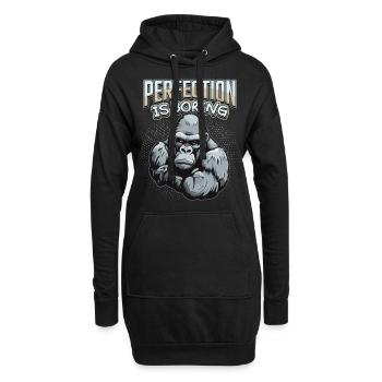 Lustiger Gorilla Affe Spruch, Comic - Hoodie-Kleid - Schwarz - Vorne