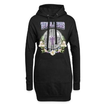 Jésus-Christ disant Vintage orchidées équipe Jésus - Sweat-shirt à capuche long Femme - noir - Devant