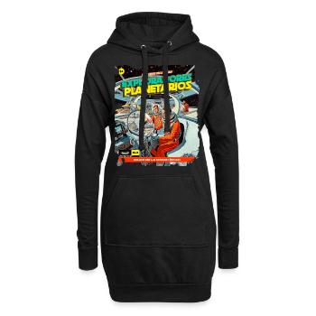 Comic, Comicstrip, 50er Jahre, Weltraum Abenteuer - Hoodie-Kleid - Schwarz - Vorne