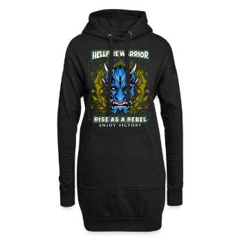 Devil Satan, Hellfire Warrior Saying, Comic Style - Hoodie Dress - black - Front