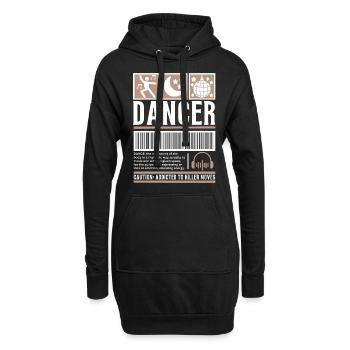 Danse Streetwear, danseurs, marque de mode vintage - Sweat-shirt à capuche long Femme - noir - Devant
