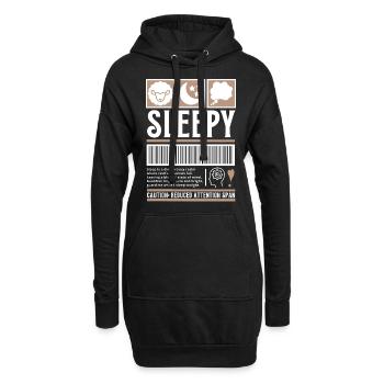 Streetwear Sleepy, Müde,Vintage Fashion Label - Hoodie-Kleid - Schwarz - Vorne