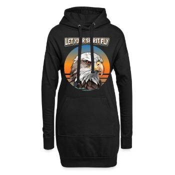 Adler-Motiv, Adler Illustration, Spruch - Hoodie-Kleid - Schwarz - Vorne