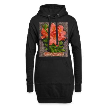 Azalee, Azalea Mollis, Vintage botanische Blumen - Hoodie-Kleid - Schwarz - Vorne