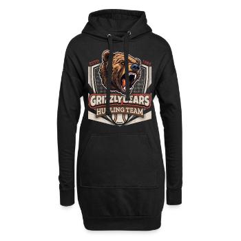 Hurling, Grizzly Bears Team, Grizzlybären Logo - Hoodie-Kleid - Schwarz - Vorne