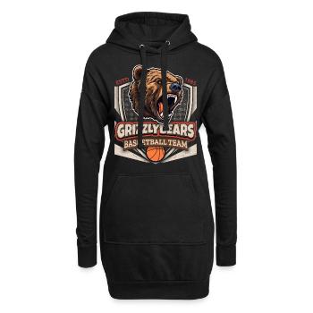 Basketball, Grizzly Bears Team, Grizzlybären Logo - Hoodie-Kleid - Schwarz - Vorne