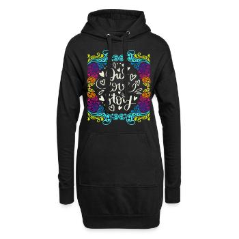 Our Love Story, en disant dans un style groovy des années 70 - Sweat-shirt à capuche long Femme - noir - Devant