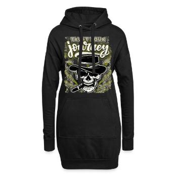 Lustiger Totenkopf Totenschädel mit Zigarre Spruch - Hoodie-Kleid - Schwarz - Vorne