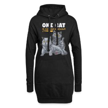 Lustige Katze, Britisch Kurzhaar, Katzen Spruch - Hoodie-Kleid - Schwarz - Vorne
