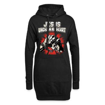 Jesus Christus, christlicher Spruch, Vintage Stil - Hoodie-Kleid - Schwarz - Vorne