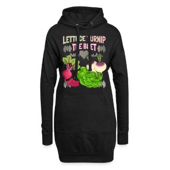 Rote Beete, Salat, Gemüse, lustiger Spruch Veganer - Hoodie-Kleid - Schwarz - Vorne