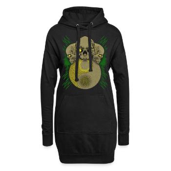 Totenköpfe, Skull, Totenschädel Yin Yang Symbol - Hoodie-Kleid - Schwarz - Vorne