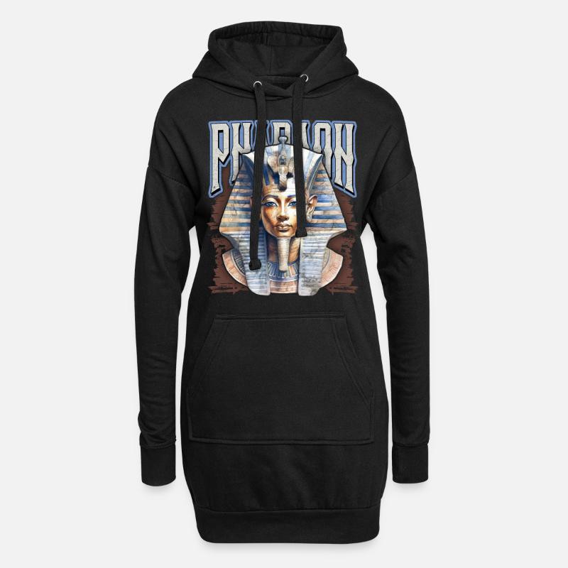 Tut-Ench-Amon, pharaon égyptien, Égypte - Sweat-shirt à capuche long Femme - noir