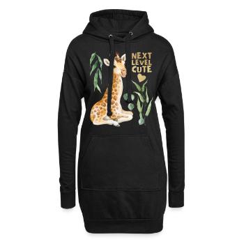 Comic Giraffe, lustiger Spruch - Hoodie-Kleid - Schwarz - Vorne