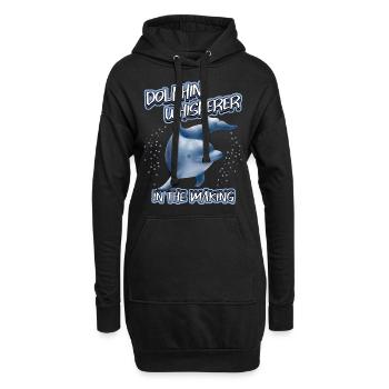 Dicton de dauphin drôle, chuchoteur de dauphin - Sweat-shirt à capuche long Femme - noir - Devant