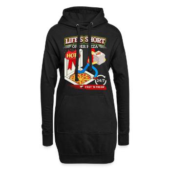 Lustiger Pizza Spruch, Pizza Lieferdienst - Hoodie-Kleid - Schwarz - Vorne